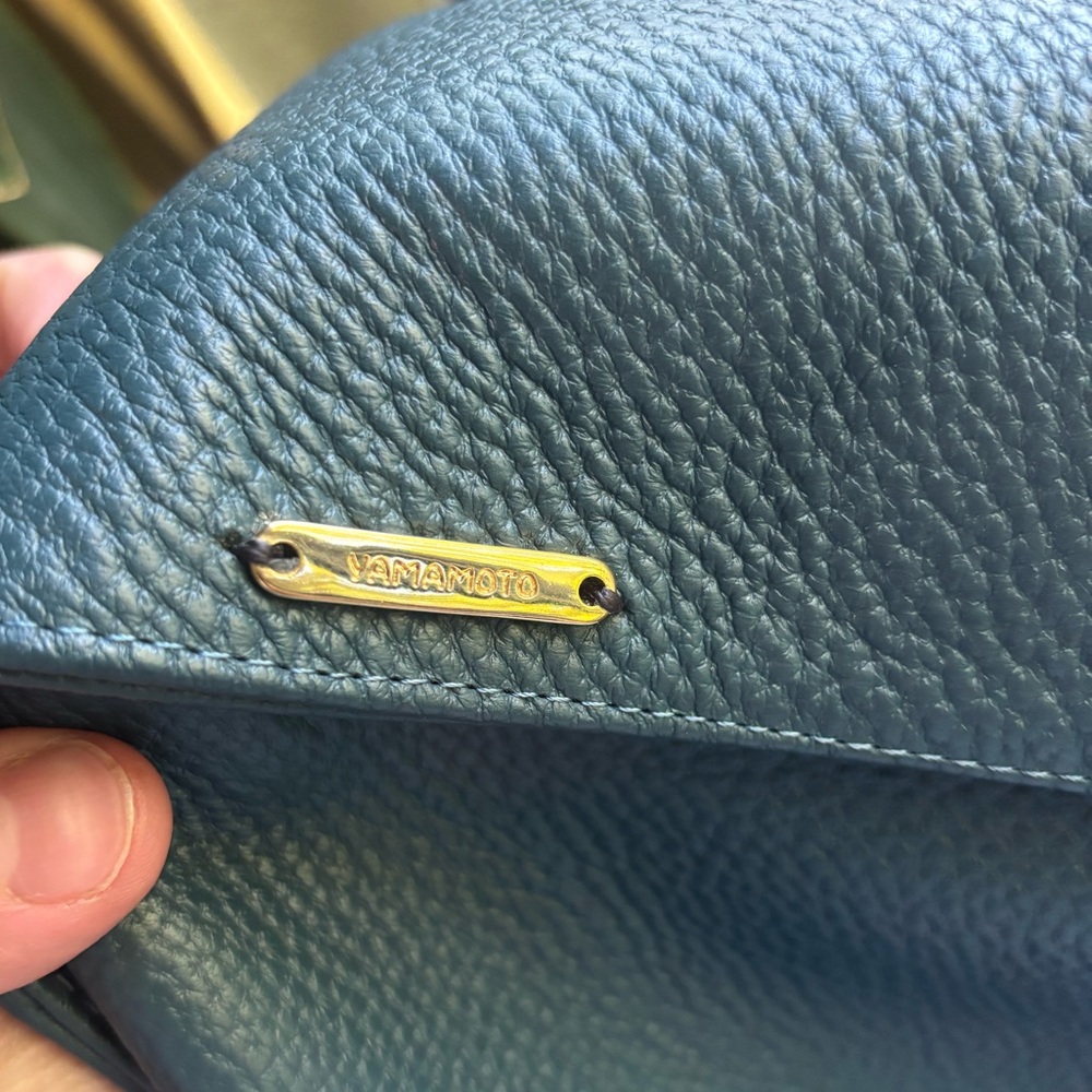 Yamamoto Blue Leather Shoulder Bag - Picture 6 of 9